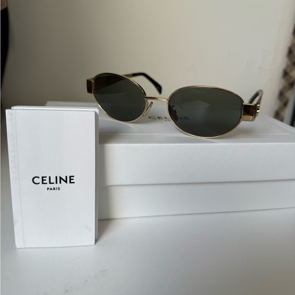 Celine - Triomphe Oval Metal Sunglasses (Brand new!) - Picture 3 of 9